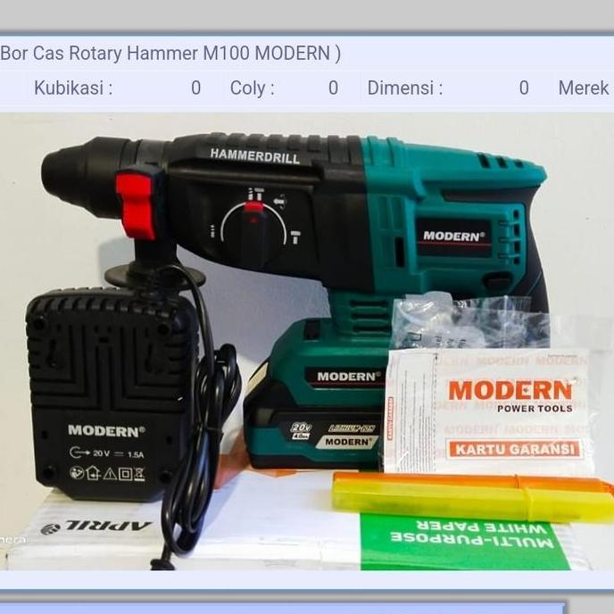 Silahkan Order] Mesin Bor Rotary Hammer Battery Cordless Modern M100 / Bor Bobok Beton