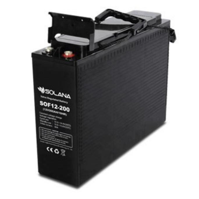 TERBARU - Aki baterai vrla front terminal solana sof12-200 12v 12 v 200ah 200 ah