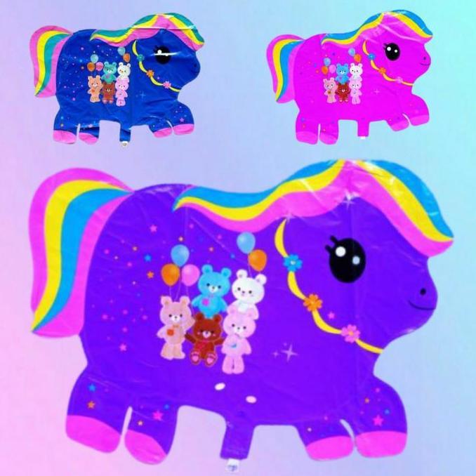 1pack KUDA PONI PELANGI (BALON GAS/FOIL/TERBANG/KARAKTER )