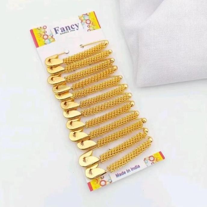 12 Pcs Peniti Hijab Dagu Model Etnik Mewah dan Berkualitas - Kerudung, Wanita, Muslim