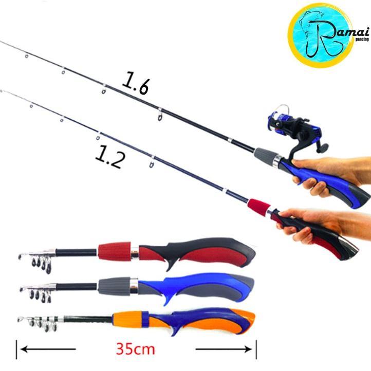Joran Antena BC Baitcasting Ruas Pendek Telescopic 1,2 Meter dan 1,6 M