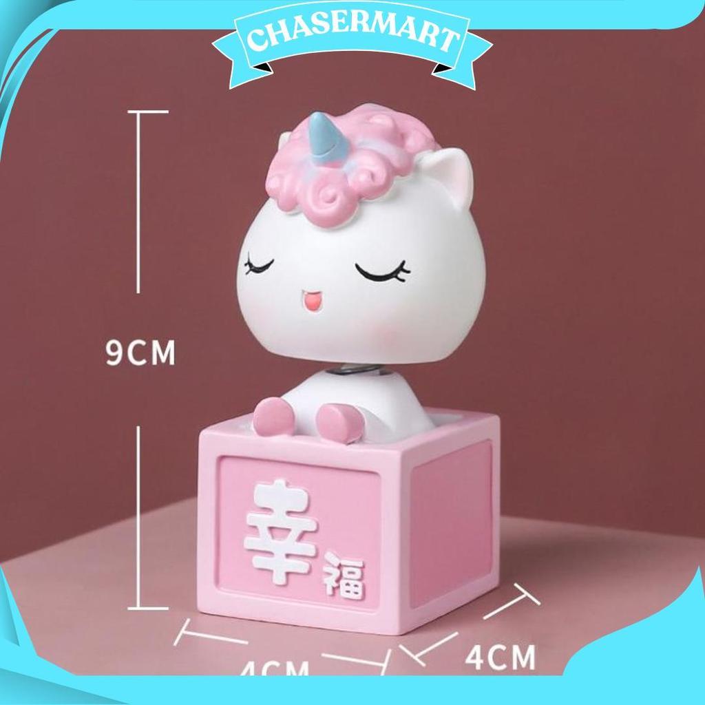 Bobble Head Kepala Goyang - Pajangan Dashboard Mobil Dekorasi Aksesoris Kucing Rusa Unicorn Anjing A