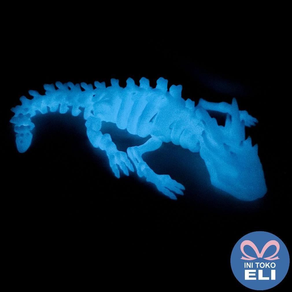 EXCLUSIVE Mainan Anak Dino Dinosaurus T-Rex Triceratops Spinosaurus Fosil GLOW Reptil Artikulasi Rea