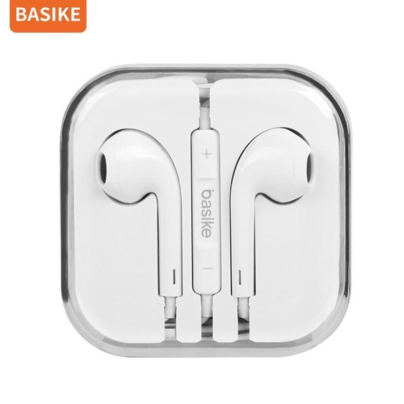 (HOT)BASIKE Headset kabel 3.5 mm Earphone Gaming Bass Musik In Ear for Oppo Vivo Xiaomi Android asli