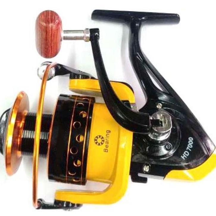 Import Reel Pancing Lie Yu Wang  HD6000 12 Ball Bearing - Black/Yellow