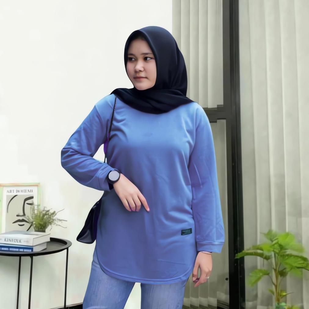 RECOMMENDED KAOS POLOS WANITA LENGAN PANJANG BAWAH OVAL / BAJU OVAL WANITA TERBARU