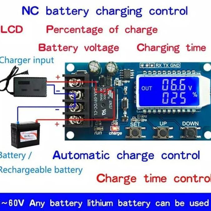 Modul Charger Aki Digital Lcd Display Otomatis Cut Off 10A