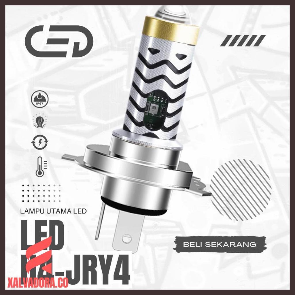 Promo Ced Lampu Led Utama H4-Jry4 Dual Mode Kuning 3000K/Putih 6000K | 12-60V 3570 Chip | Ip67 Tahan