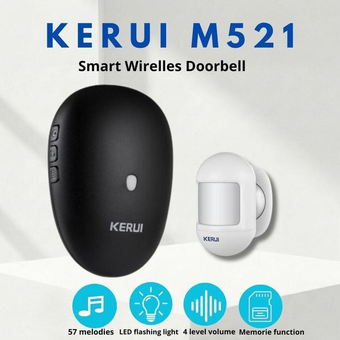 KERUI Bel Sensor Gerak Wireless M521  Bel Rumah Sensor Gerak Mini P831