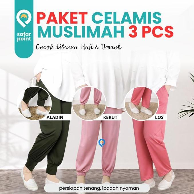 PAKET 3 PCS Celamis clamis hijab umroh instan hijab umroh nyaman hijab instan syari hijab ibadah wan