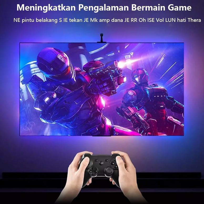 CUCI GUDANG Backlight TV Led Strip Lampu RGBIC PC TV Modding 3.8 Meter Dgn Lem Remote