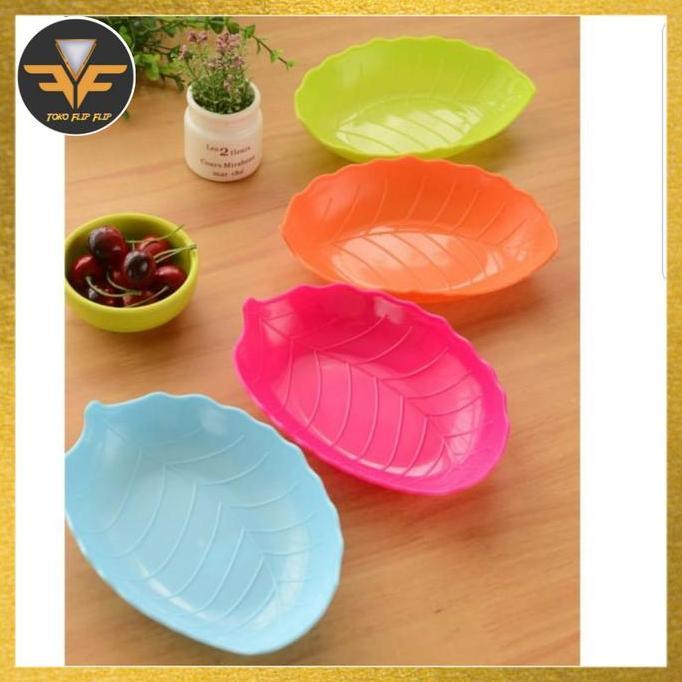 LIJITOH Piring Snack Dan Buah Motif Daun Peralatan Makan / Piring Makan / Piring Saji Bentu Daun Ser