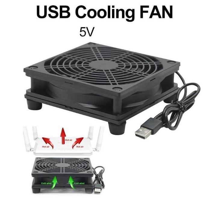 CABBALUS Cooling Fan USB Kipas Pendingin TV Box STB Wifi Router Cooler Radiator Mini Fan