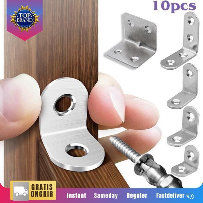 10Pcs Siku L Tebal Siku Minimalis Siku Besi L Siku Ambalan Besi Siku Rak Siku L Stainless Steel