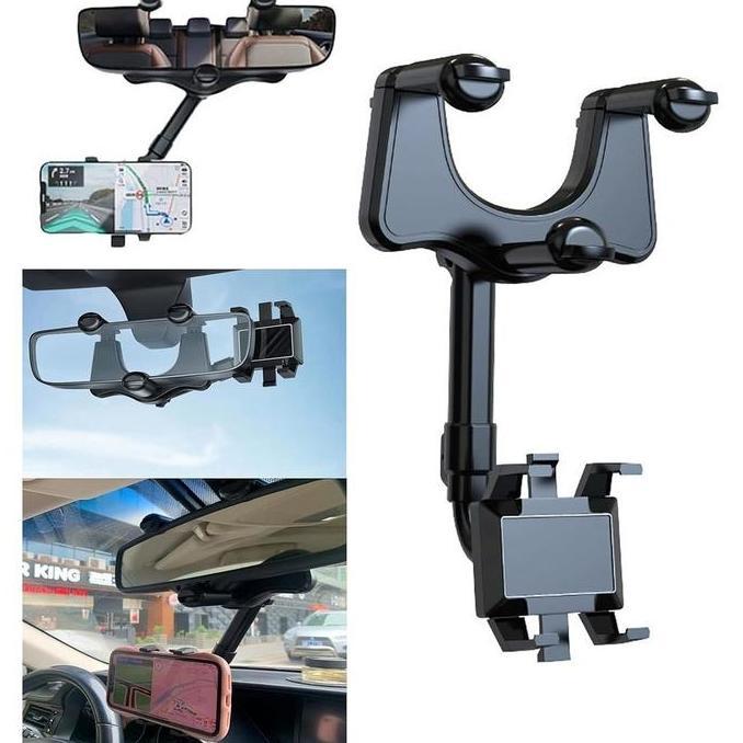 CABBALUS Holder HP Kaca Spion Tengah Mobil Holder Bracket Jepit Handphone Stand