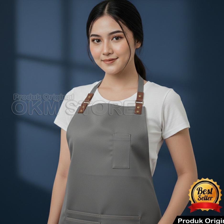 Celemek Dapur Apron Bartender Koki Chef Apron Cafe Kualias Premium Apron Barista Premium Celemek Mas