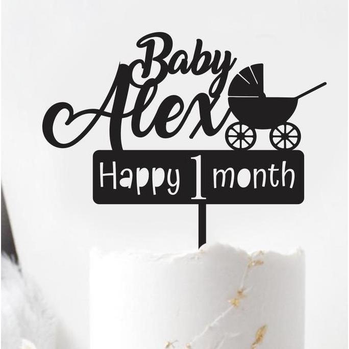 Custom Cake Topper Baby 1 month | Topper Kue Akrilik Lucu