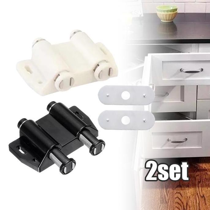 RGPOTZ 2 Set Magnet Pintu Lemari Dobel Catches Pintu Laci Lemari Kaca Buffet Tv Magnet Lemari Pintu 