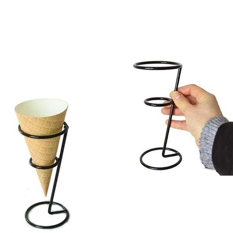 Display Ice Cream Cone Holder Bahan Metal / Rak Ice cream cone / Rak Es Krim / Etalase Makanan