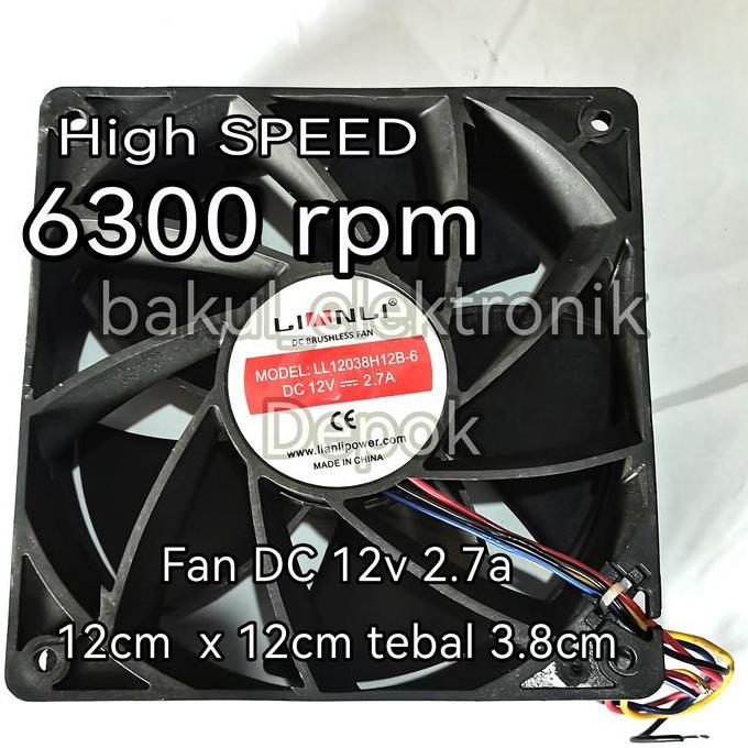 Fan Dc  12Cm 12V   High Speed Harga Spesial