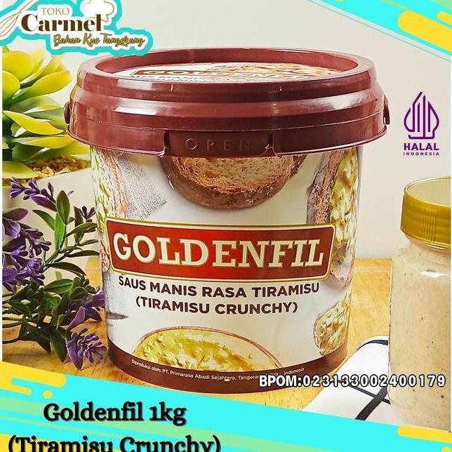 Goldenfil Selai Goldenfil Tiramisu Crunchy Selai Roti Bolu 1Kg Aroma Tiramisu Cocok Untuk Topping Ku