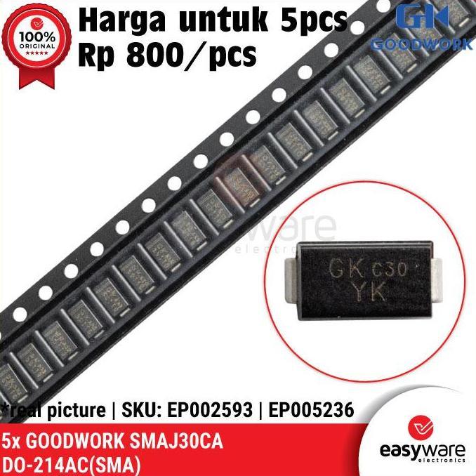 5PCS DIODA SMAJ30CA DO-214 TVS DIODE SMAJ30 CA SMA SMD 8.3A 400W EWE27