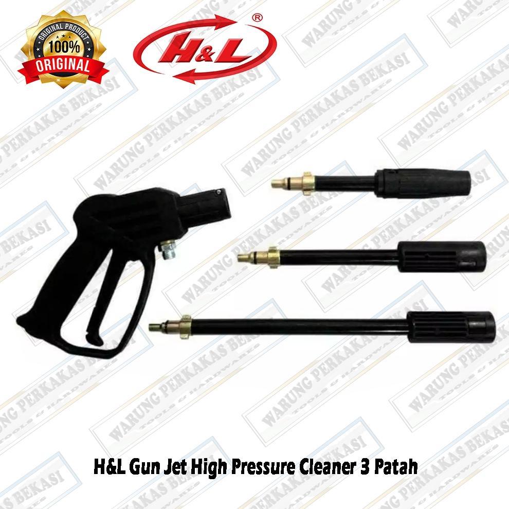 H&L Spare Part Gun Jet High Pressure Cleaner Gagang Tembakan Air Mesin Cuci Steam Listrik 3 Patah - 