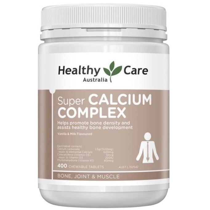 Healthy Care Super Calcium Complex + Vitamin D isi 400 chewable tablet
