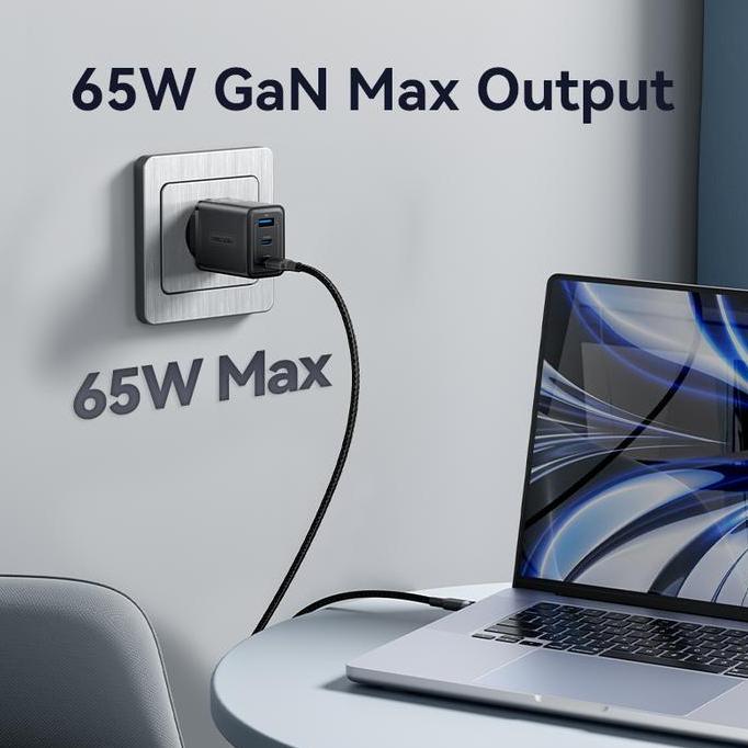 Kwan- Vention Adaptor Fast Charger Gan Usb A Type C 65W