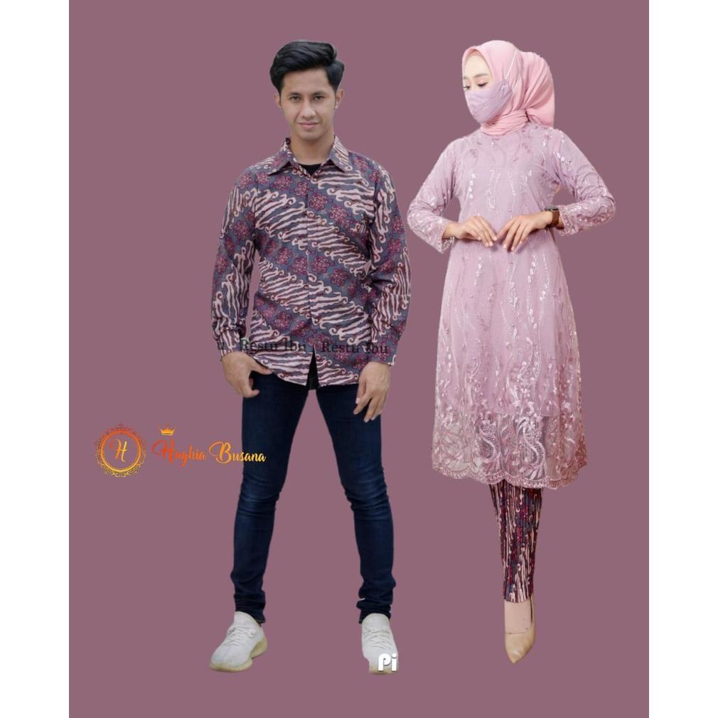 Couple Kemeja dan Stelan Kebaya Modern/Couple Kebaya lamaran terbaru/couple kebaya lamaran premium/C