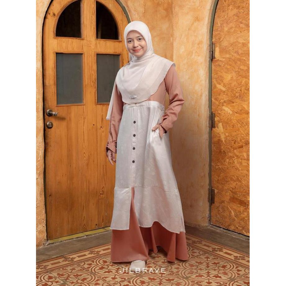 JILBRAVE Ailee Dress Gamis Kondangan Cotton Silk Feminine Elegant