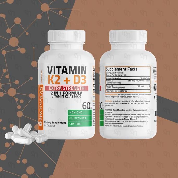 Mns- Bronson Vitamin K2 D3 5000 Iu & 10000 Iu Usa