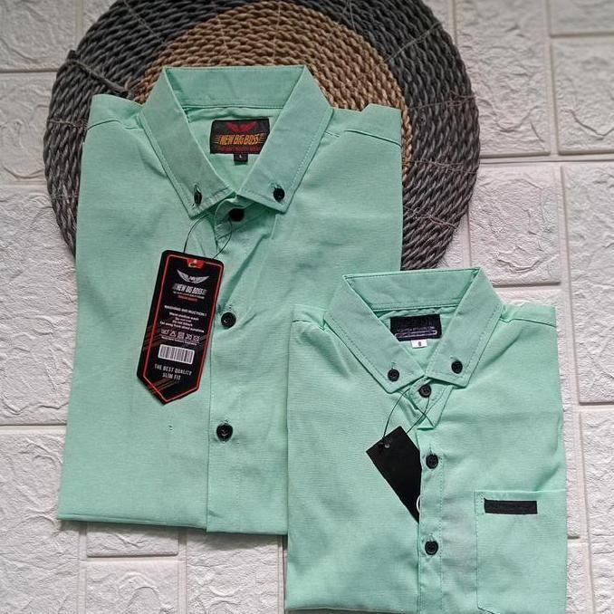 Kidsshirt- Kemeja Anak Laki Laki Lengan Pendek Rna Hijau Mint Kemeja Anak Hijau Sage