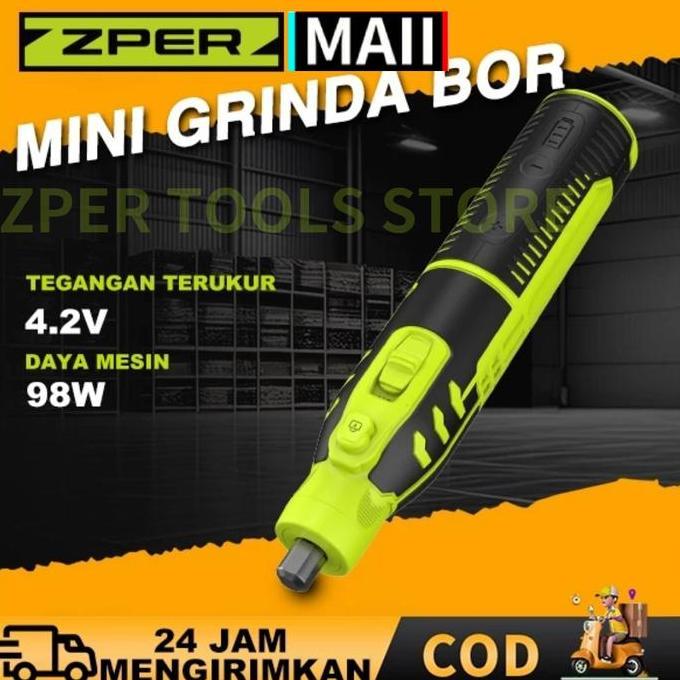 CODZPER Bor Mini Drill Grinder Mini Grinda Bor Listrik Penghalus-Alat Gerinda ZP007 waterpass gerind
