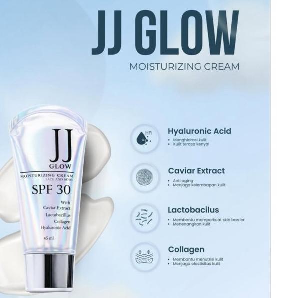 Jj Glow Moisturizer Spf 30 Cream Wajah Anti Aging Caviar Extract Hyaluronic Acid Collagen Pelembap G