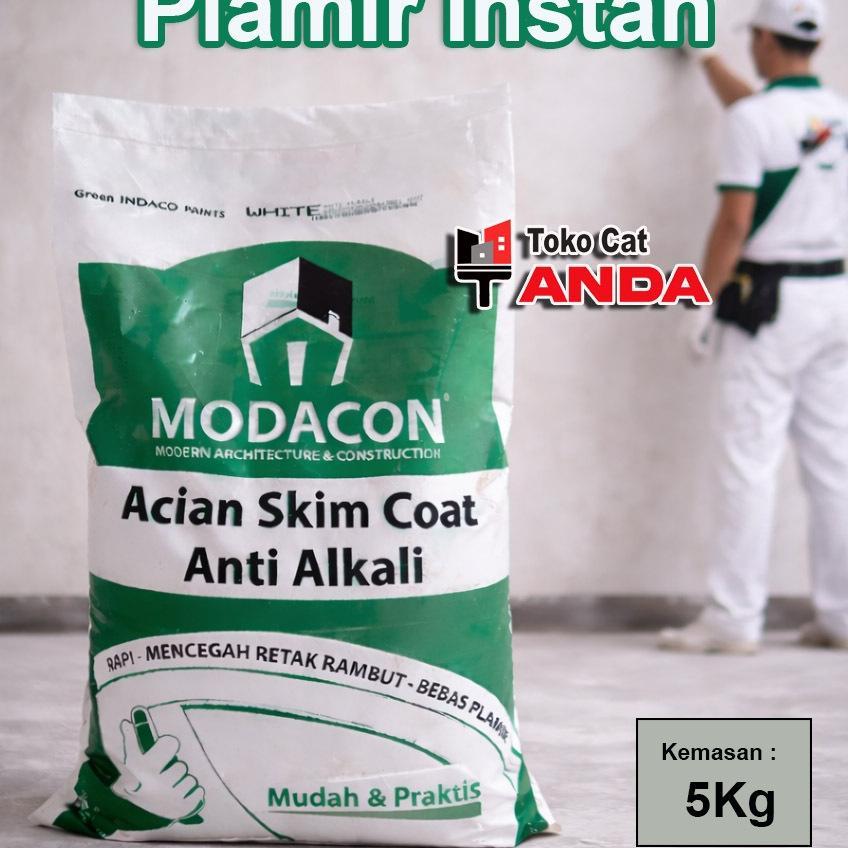 Modacon Semen Acian Instan Skim Coat Anti Alkali 5 Kg - Plamir Instan Premium