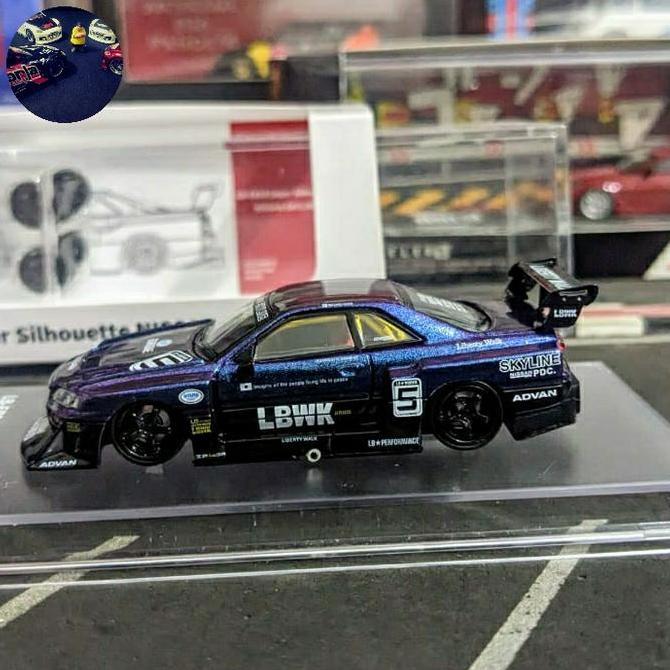 DIECAST CM MODEL NISSAN SKYLINE LB ER34 R34 R34 BLUE BLACK AG27