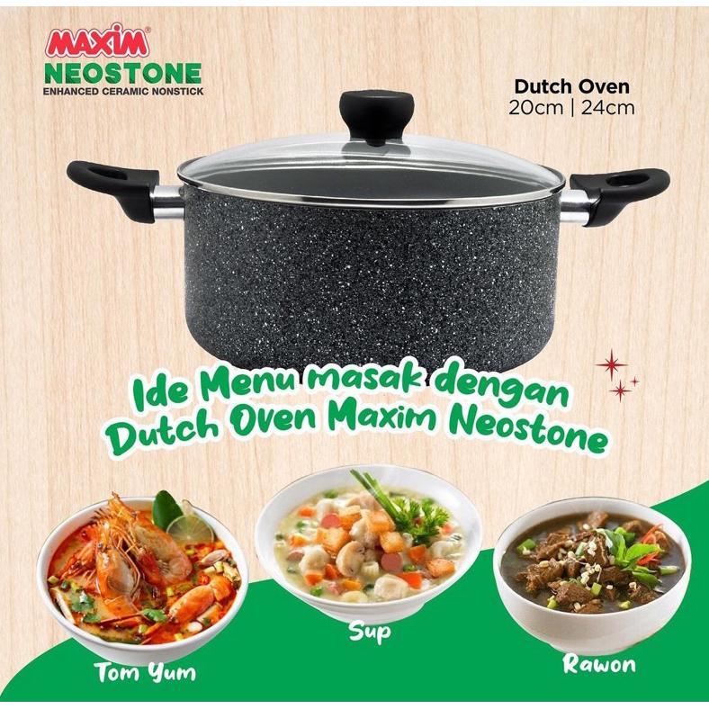 Maxim Neostone Dutch Oven Panci Keramik panci anti baret anti lengket
