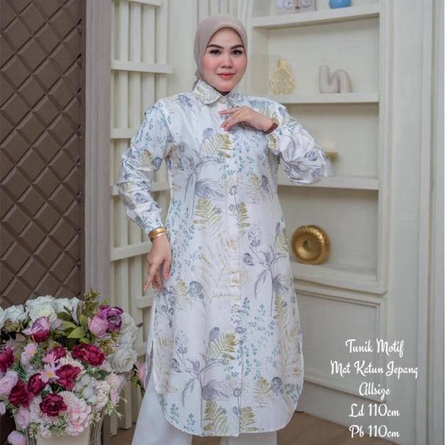 NEW TUNIK KATUN JEPANG MOTIF / TUNIK KATUN JEPANG JUMBO