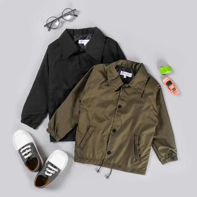 Gummy Baby Coach Jacket | Jaket Coach Anak 0-3 Tahun Bayi Green Kancing Perempuan Laki Laki Laki-Lak