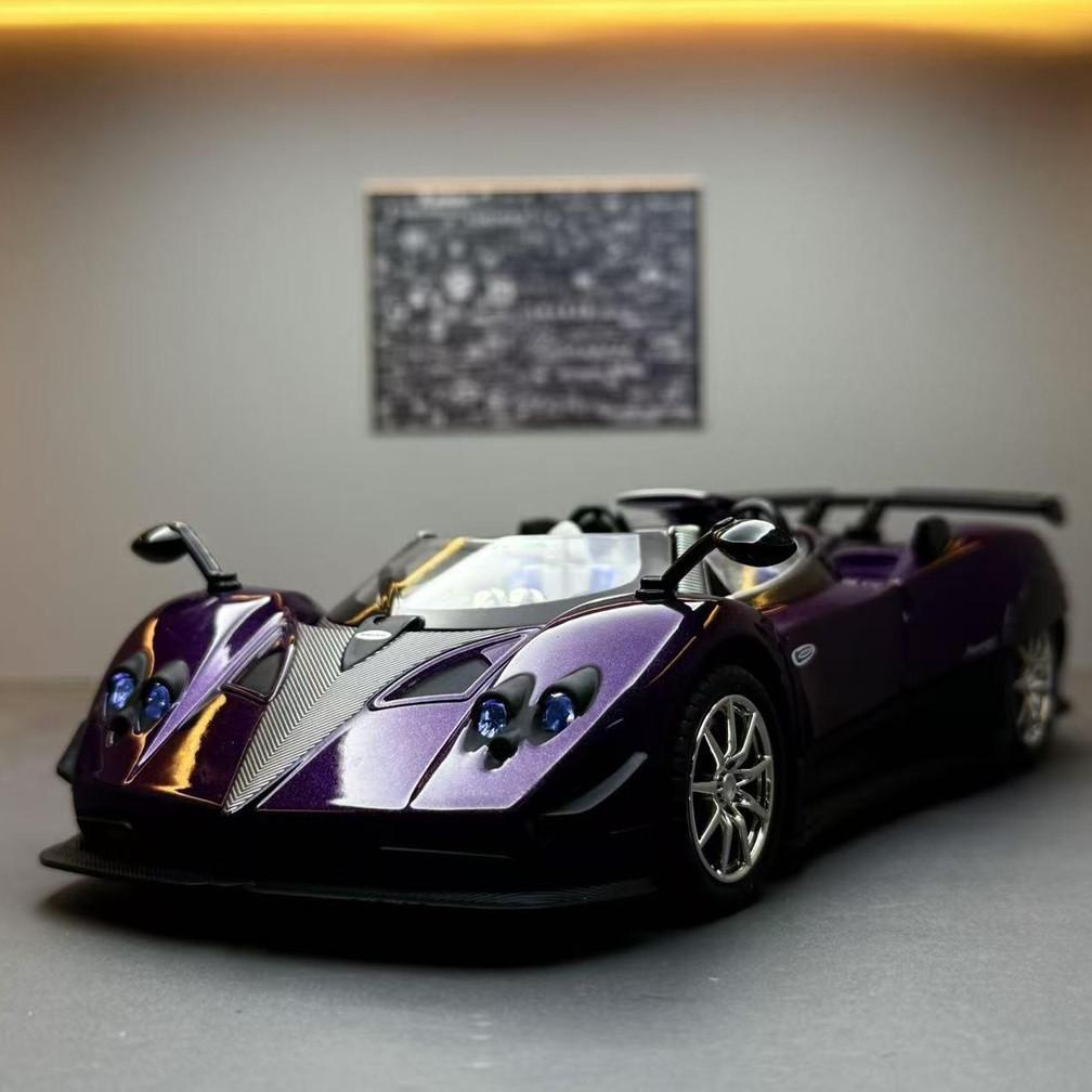 (R341) Diecast Pagani Zonda HP barchetta 1:24 Pajangan Mainan Hadiah With Light Sound & Pullback