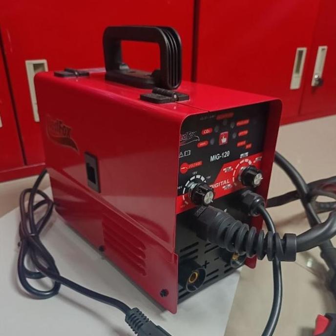 Redfox Mesin Las Listrik Mig 120T Multifungsi Flux Core Bisa Tanpa Gas-Less Digital Free Kawat Las F