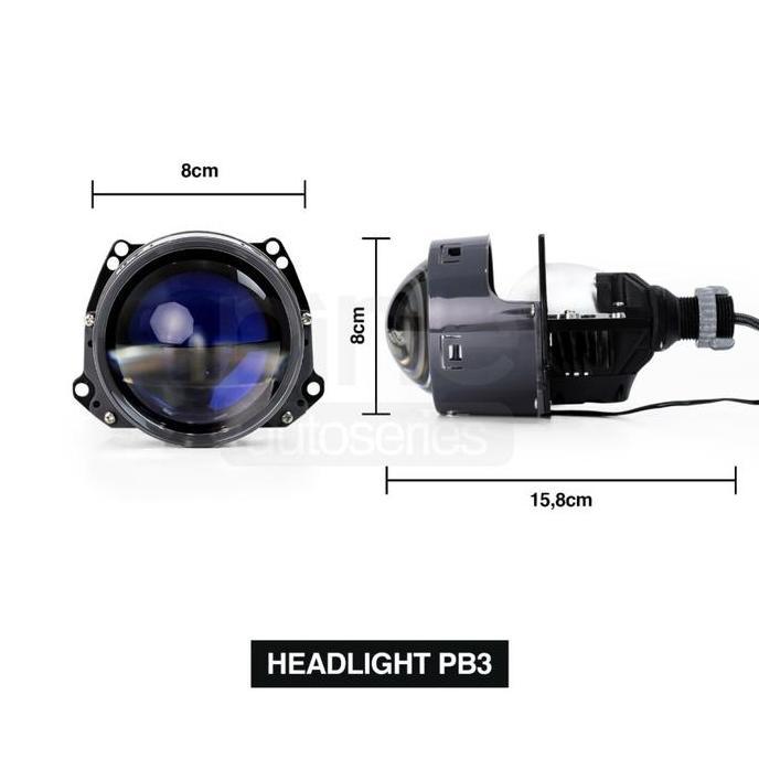 Projektor Bi LED Luximos PB3 124W RHD Lampu Projector Mobil / Motor BiLED + Shroud