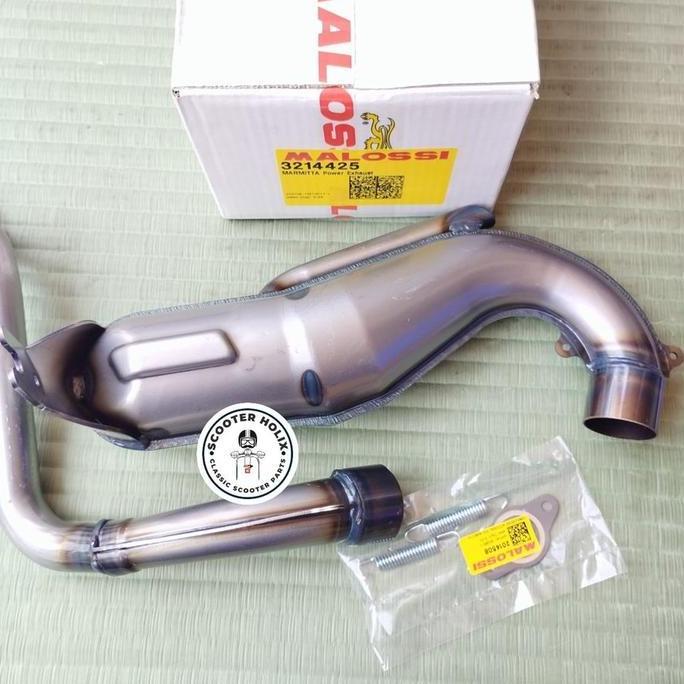 Knalpot banana malossi silver utk SMALLFRAME PTS dkk utk blok standard