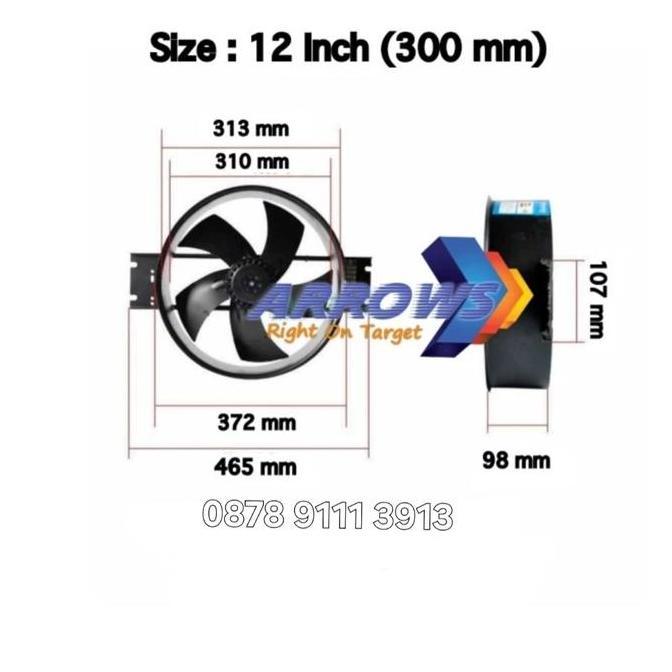Axial Fan 12 Inch 220V Exhaust Fan 12 Inch Cooling Fan 12 Inch Best Quality