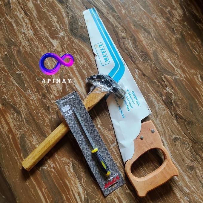 Paket (Gpk) Gergaji Palu Kikir L Paketan 3 Barang L Paket Gergaji Palu Kikir Praktis Besi Allshop