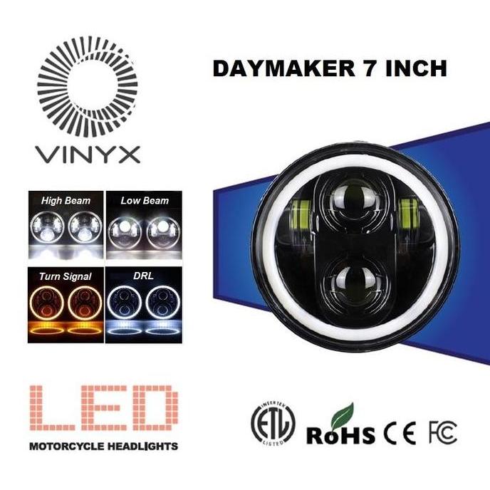 Lampu LED DOT SAE Daymaker 7 inch inci Halo Ring Motor Mobil Car Daymaker 7Y1