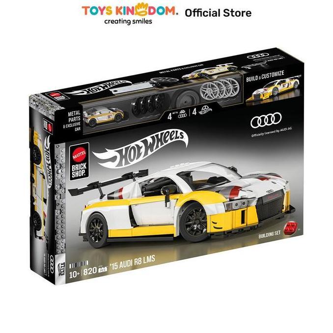 Toys Kingdom Mattel Brick Shop Hot Wheels 15 Audi R8 Lms Set 820 pcs - Kuning/Putih Balok Susun Buil