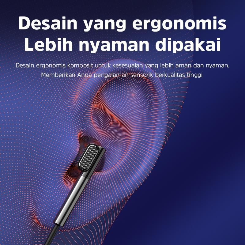 (Hot)Basike Headset Berkabel Gaming 9D Surround Bass Berat Earphone Semi-In-Ear Mikrofon Hd Type-C 3