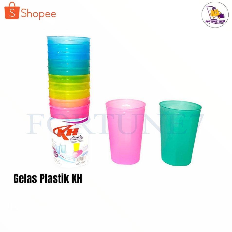1 Lusin Gelas Minum Warna Plastik / Gelas Kopi / Gelas Teh